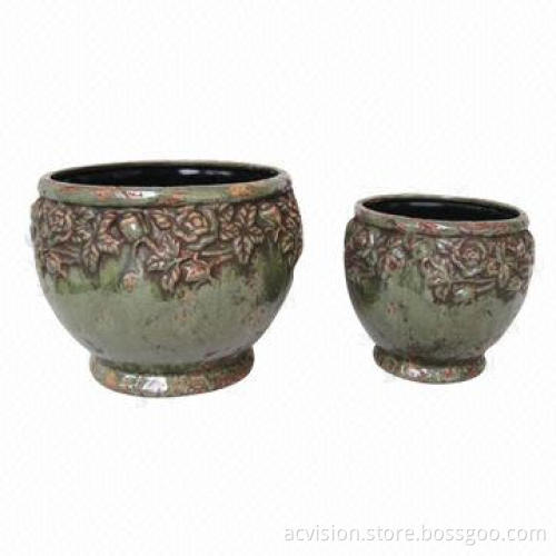 Round-shaped Antique Ceramic Garden Decoration of Outdoor Ceramic Pots, Different Sizes Available
